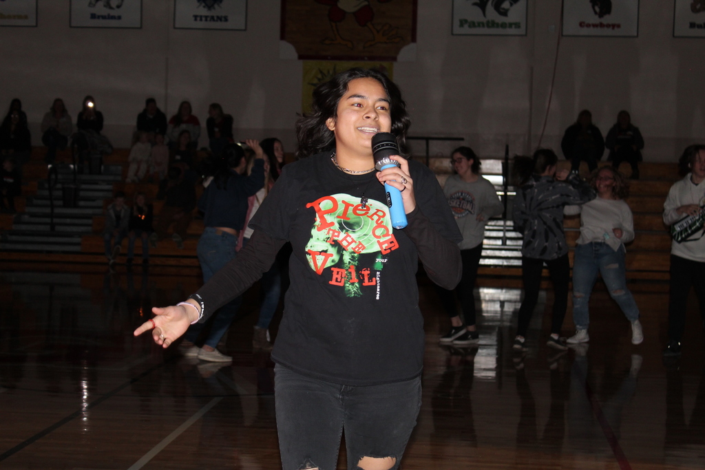 GVHS student during the airband/lip-sync competition