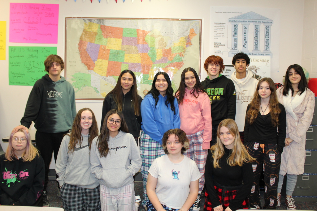 GVHS students in pajamas